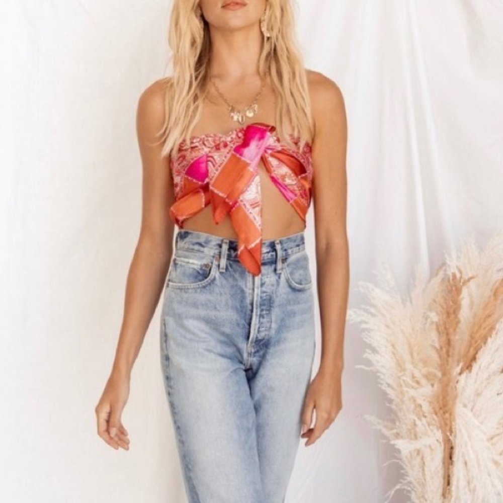 12th Tribe, "Penelope" Silk Scarf Top